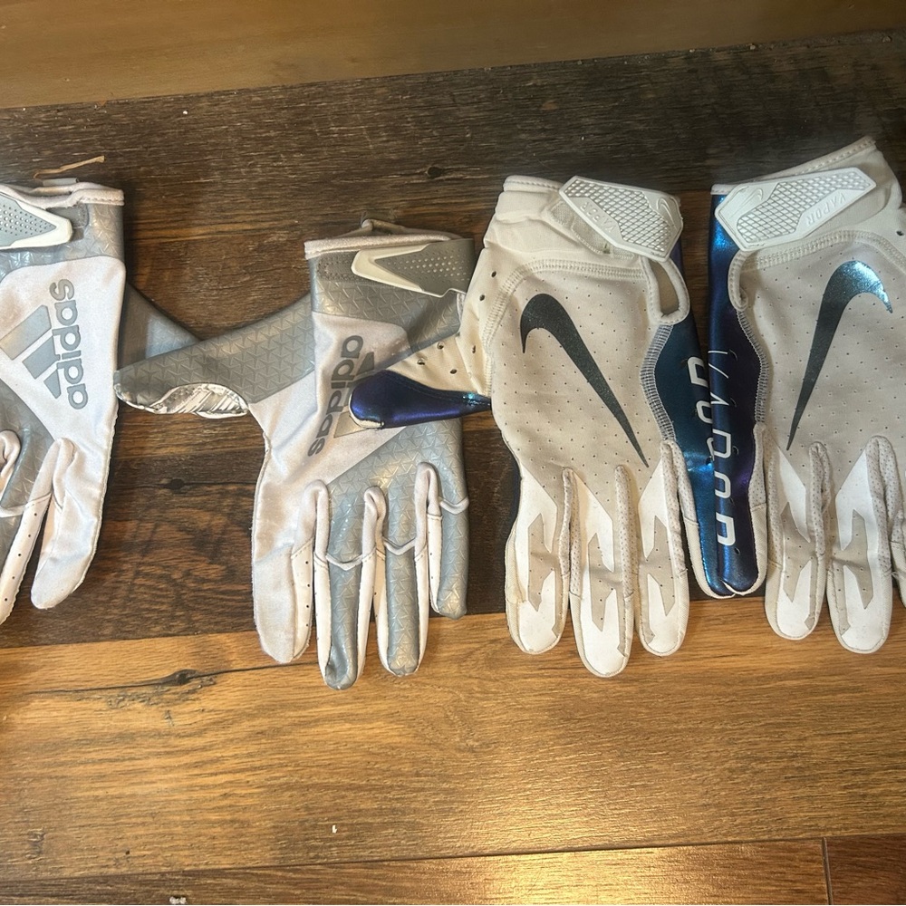 Nike and adidas football gloves